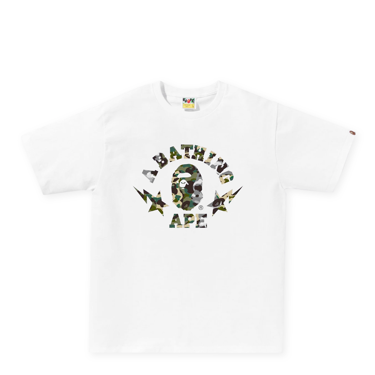 Buy A Bathing Ape 1st Camo Crazy Sta College Tee in white