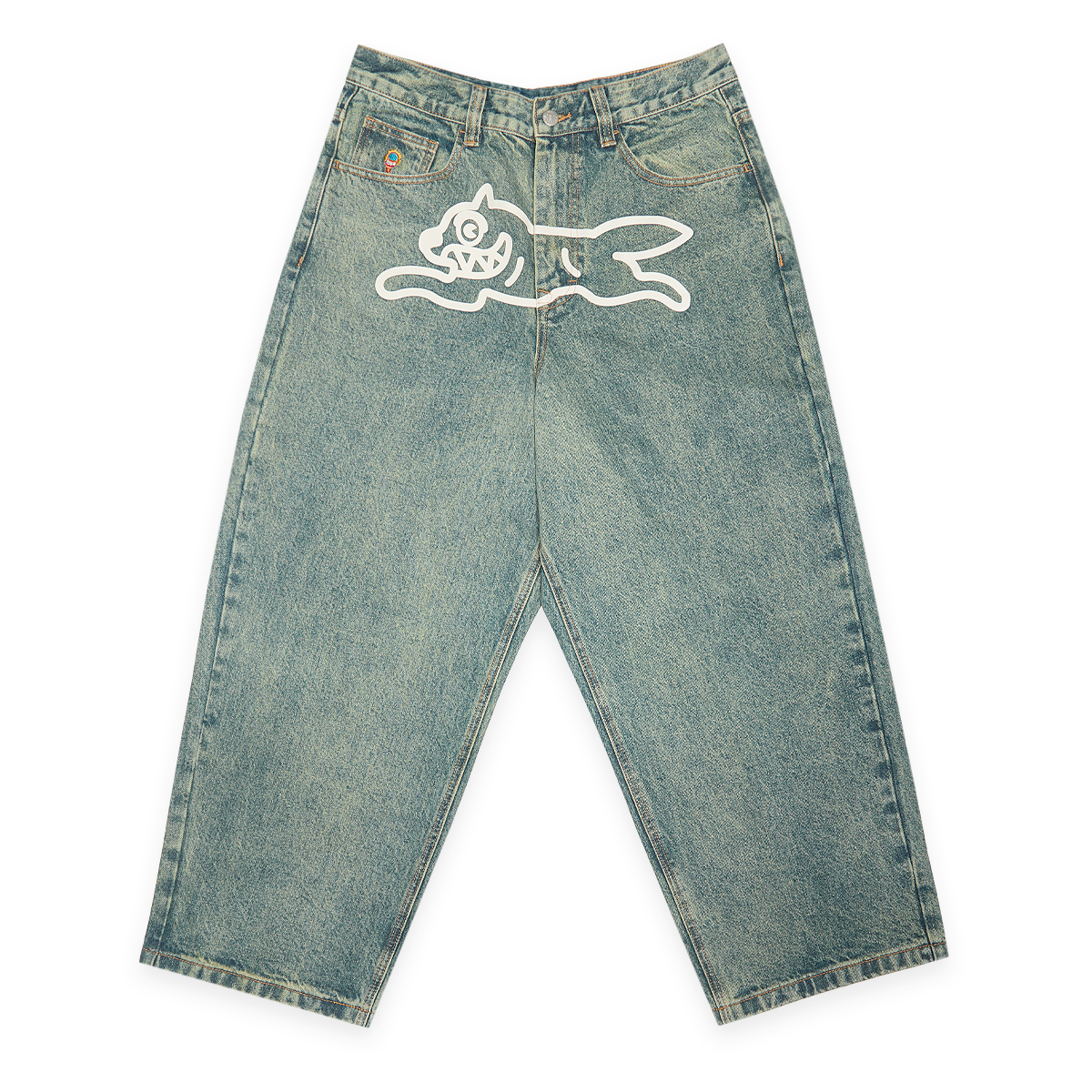 Buy ICECREAM Running Dog Triple Scoop Denim Pant in vintage wash