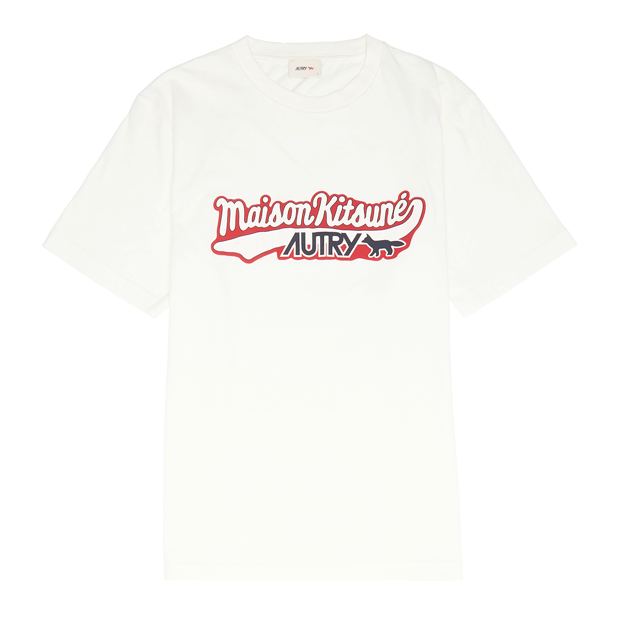 AUTRY LOGOTシャツ ホワイト Buy Autry x Maison Kitsune T-Shirt in white | TSPXMK2W | solebox