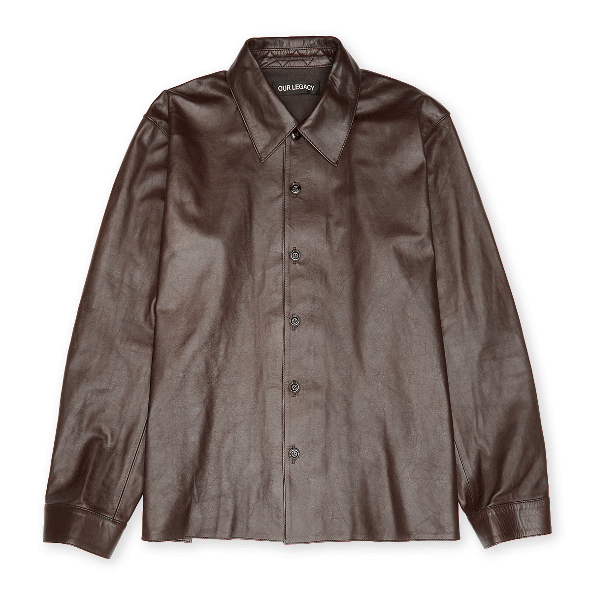 Buy Our Legacy Welding Shirt Fluid Calfskin in umber brown