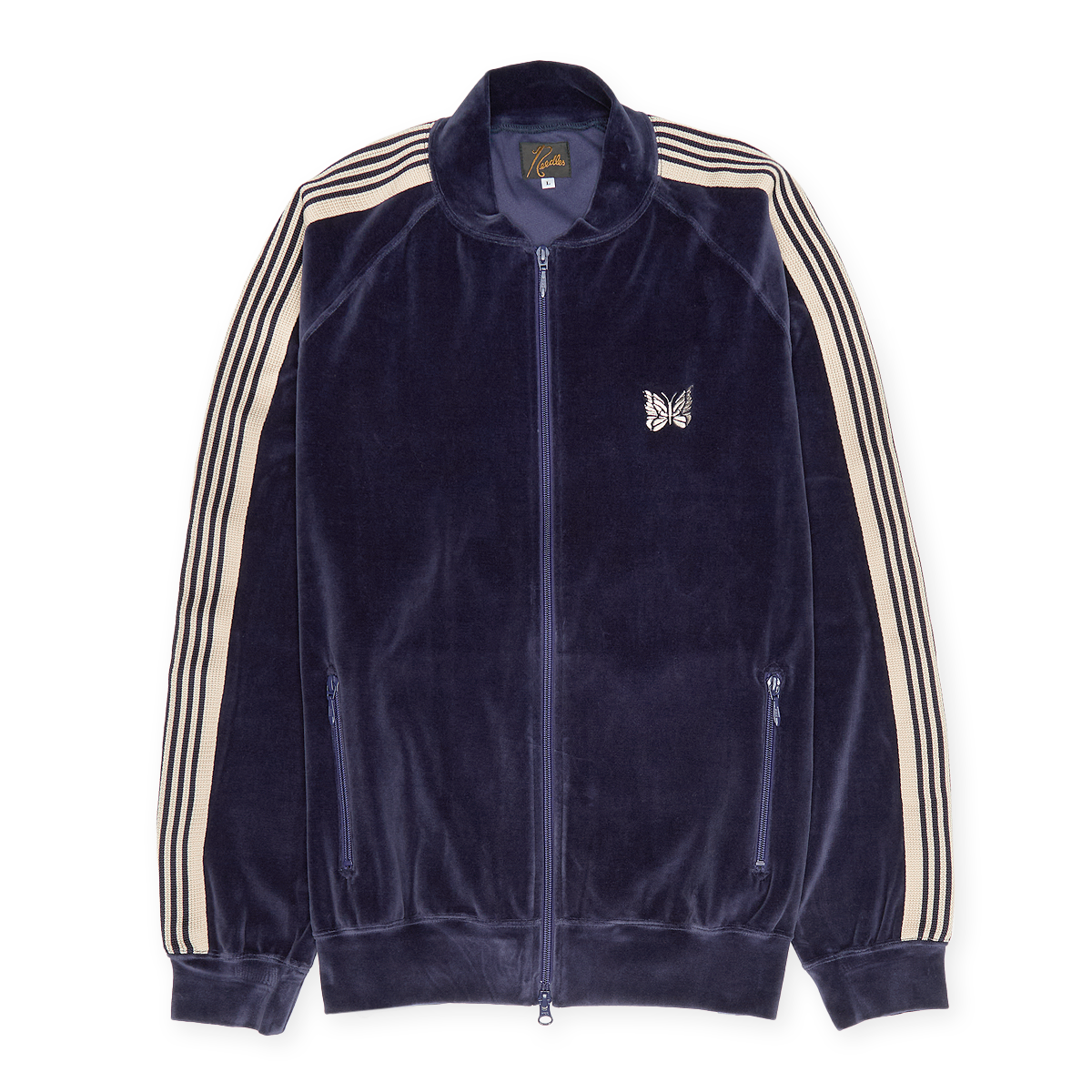 Buy Needles Rib Collar Track Jacket in blue | RW323-NAVY | solebox