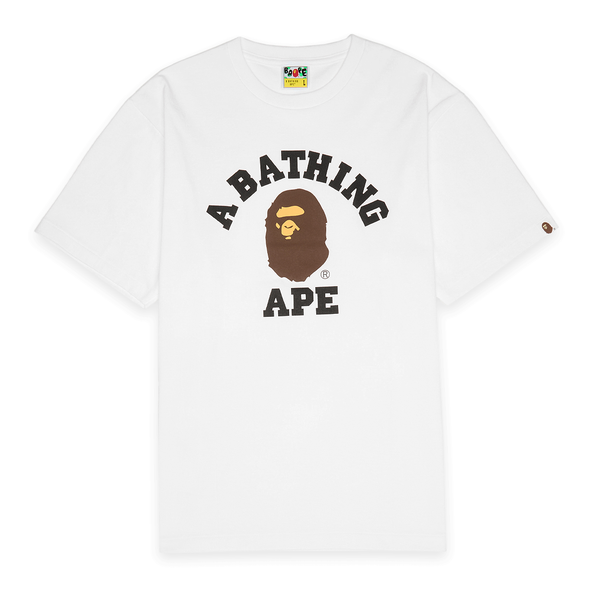 Buy A Bathing Ape College Tee in white | 001TEL801001MWHT | solebox