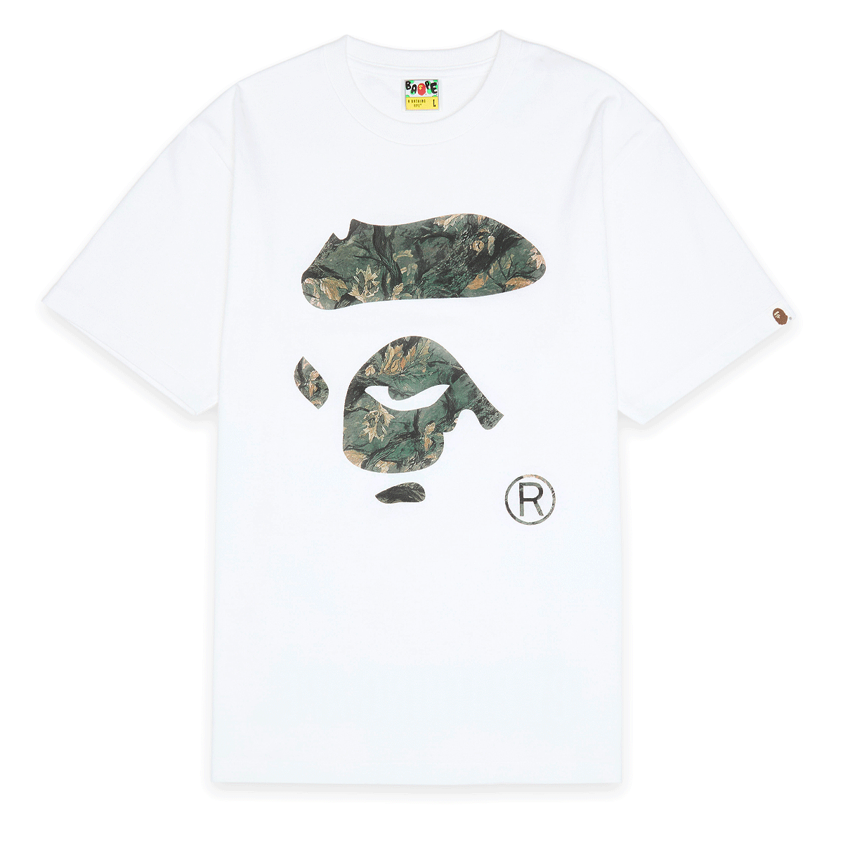 Buy A Bathing Ape Tree Edge Camo Ape Face Tee in white