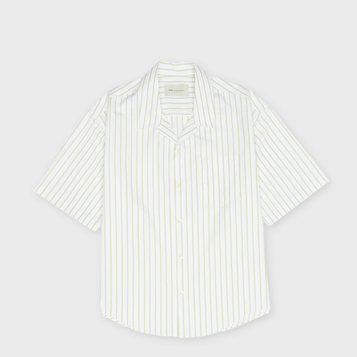 Buy AMI PARIS SS Boxy Shirt Camp Collar Embossed ADC in white