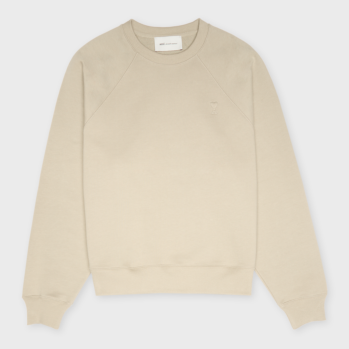 Buy AMI PARIS Small Embossed ADC Sweatshirt in beige | USW757.747
