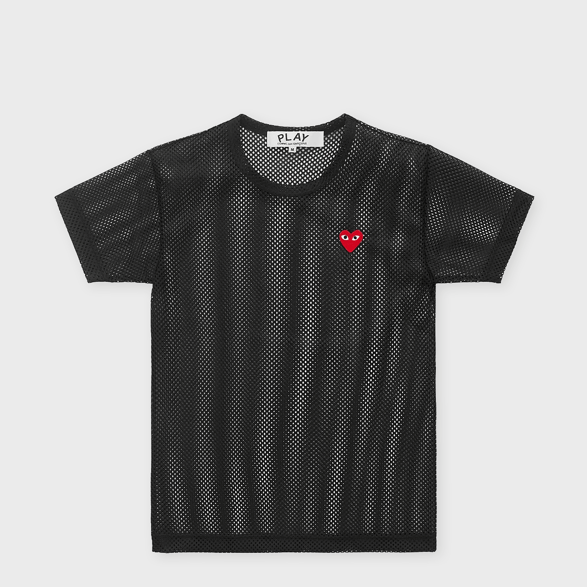 Buy Comme des Garcons Play T-Shirt Red Emblem Mesh Red Heart in