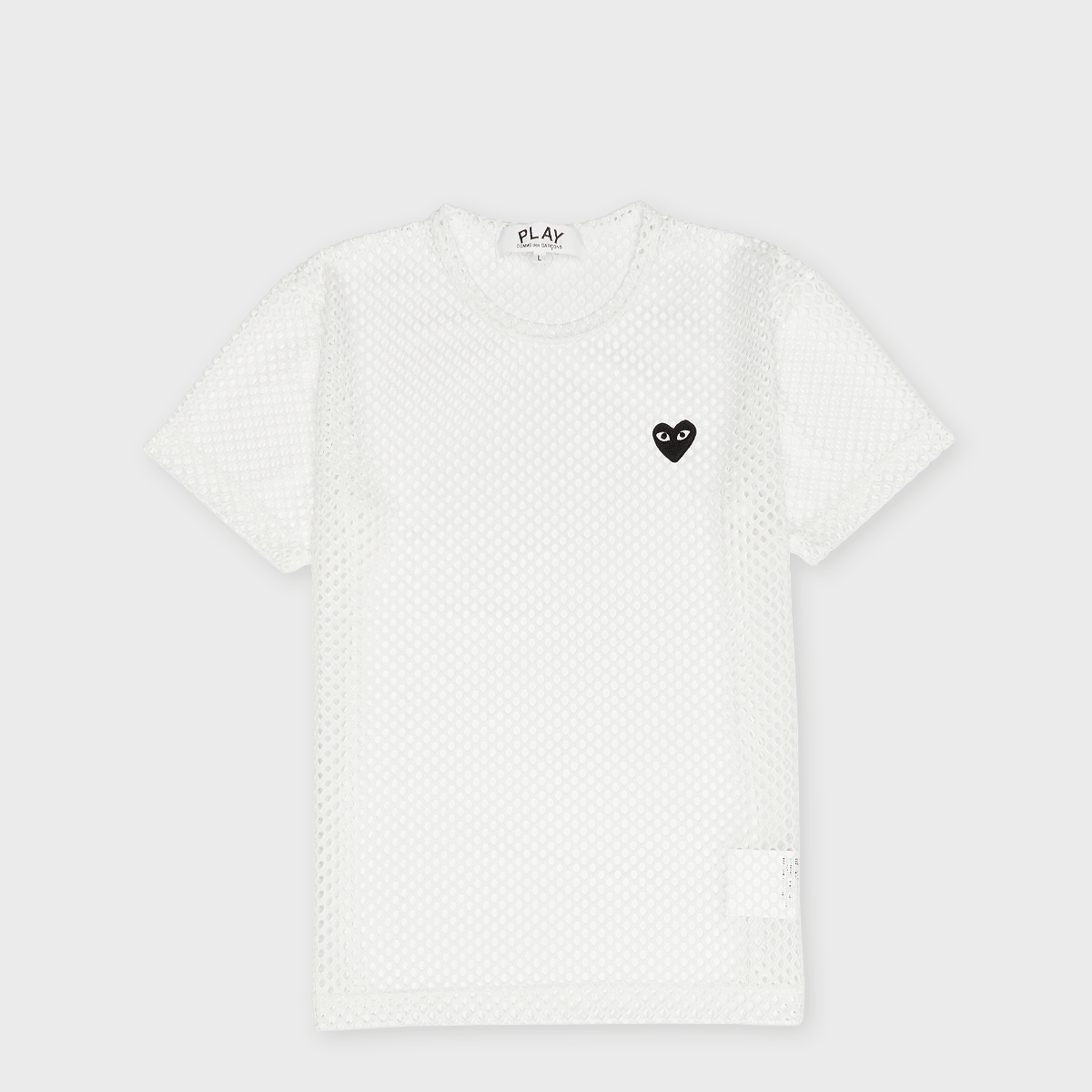 Buy Comme des Garcons Play T-Shirt Red Emblem Mesh Black Heart in