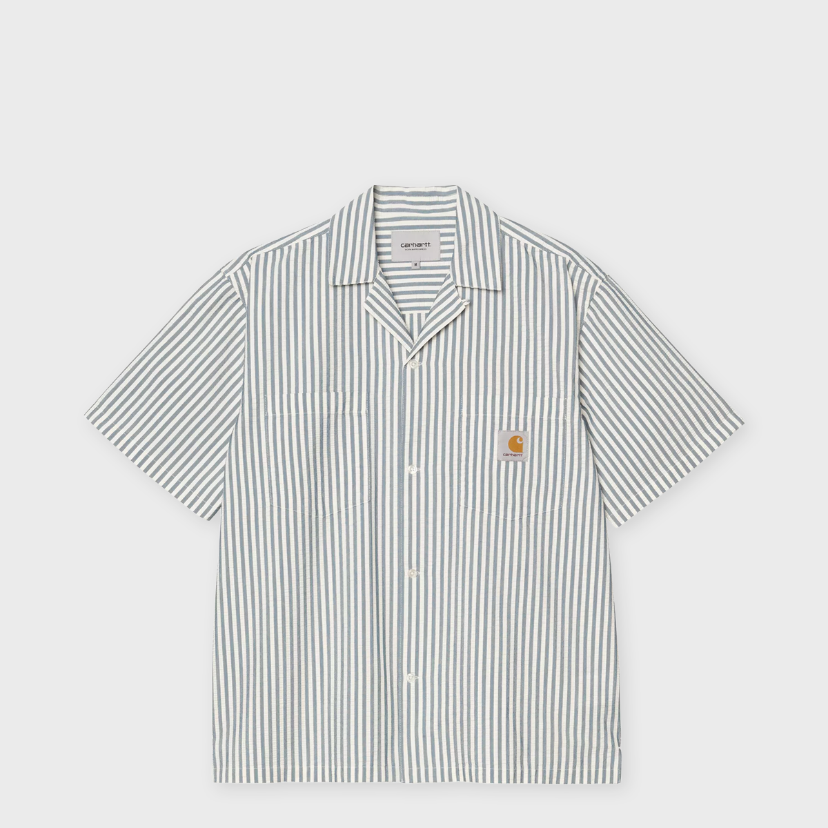 Buy Carhartt WIP Short Sleeve Leavel Shirt in blue | I036203-3K5
