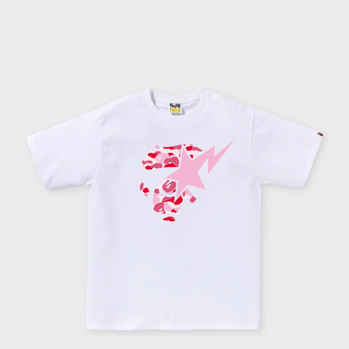Buy A Bathing Ape ABC Camo Ape Face Sta Tee M white x pink ABC