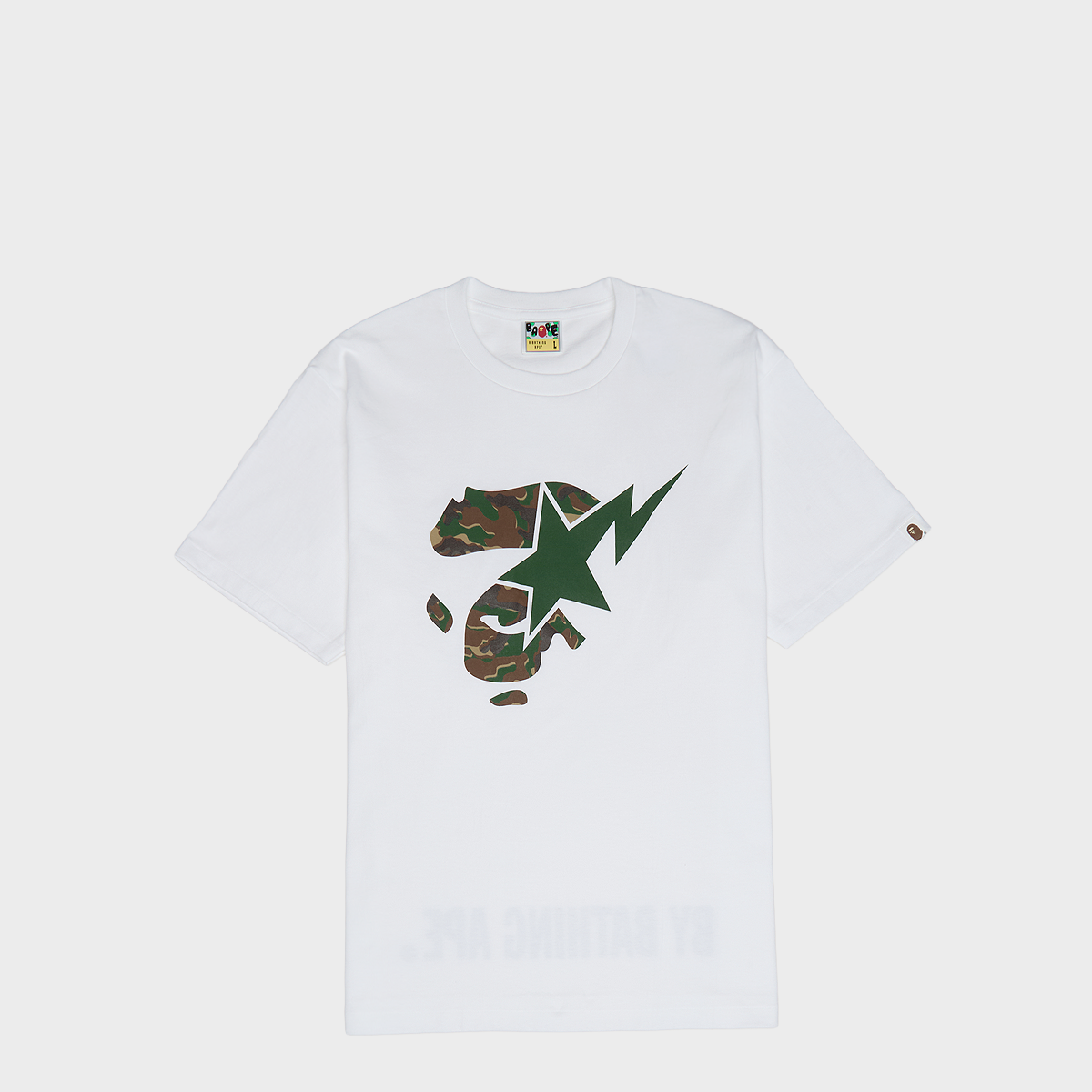 Buy A Bathing Ape Glitch Woodland Camo Ape Face Sta Tee M in white