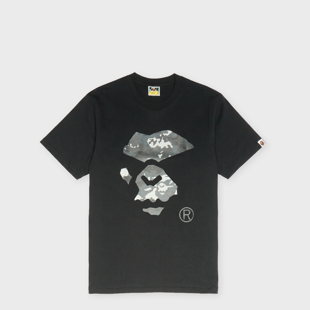 Buy A Bathing Ape Multi Pixel Camo Mad Ape Face Tee in black