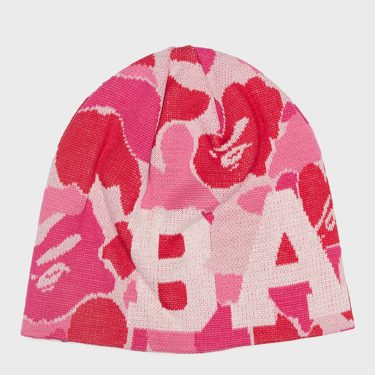 Buy A Bathing Ape ABC Camo Knit Cap in light pink