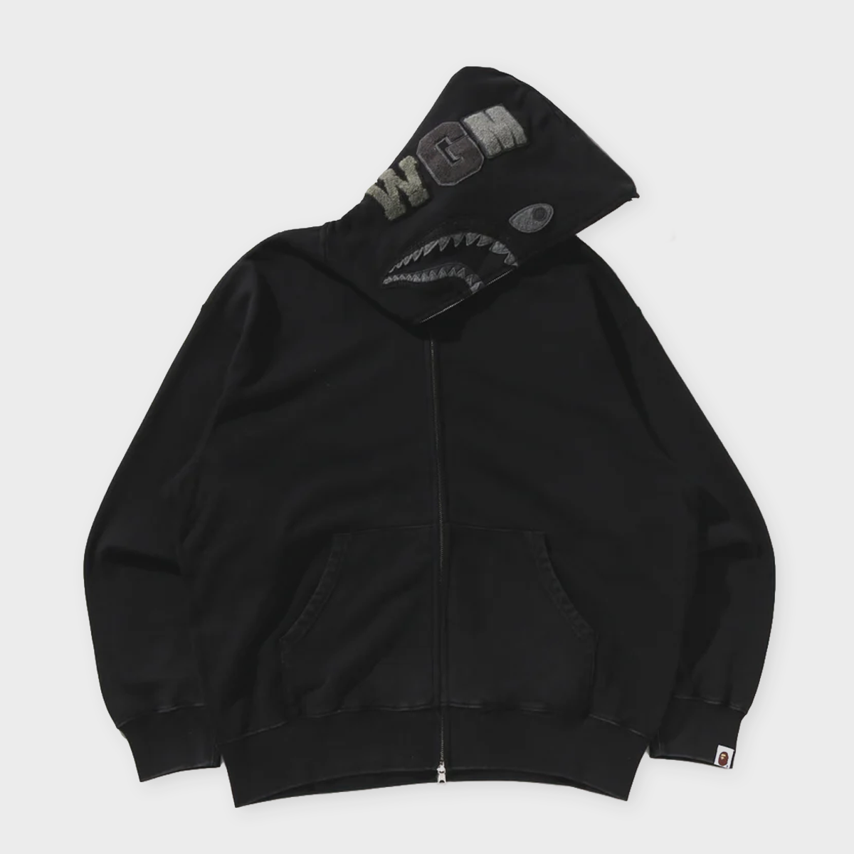 Buy A Bathing Ape Garment Dye Shark Relaxed Fit Full Zip Hoodie in