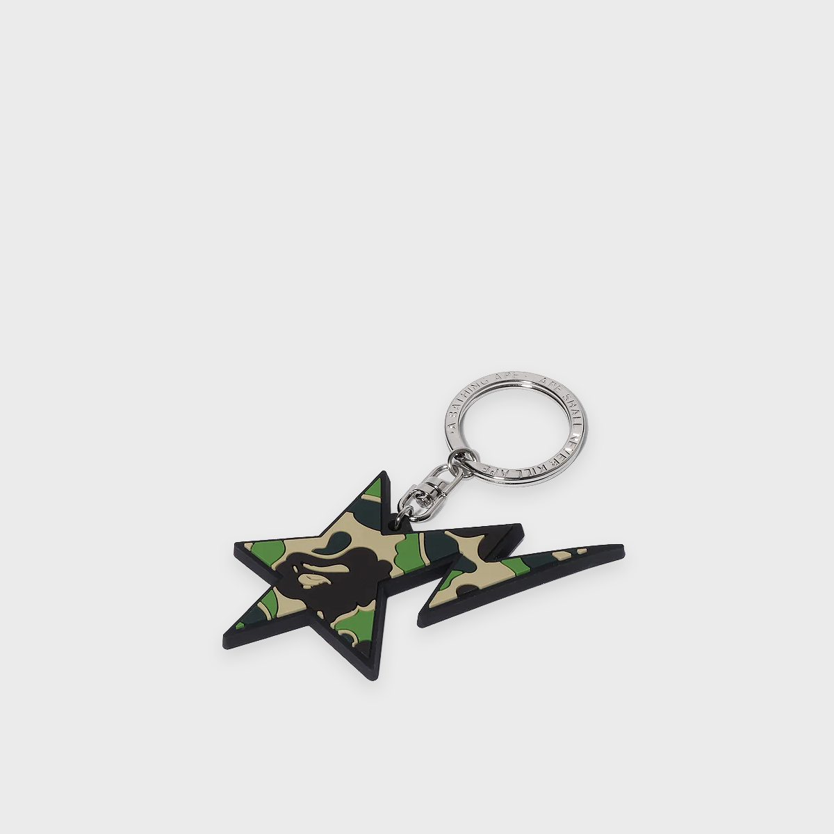 Buy A Bathing Ape ABC Camo Sta Rubber Keychain in groen