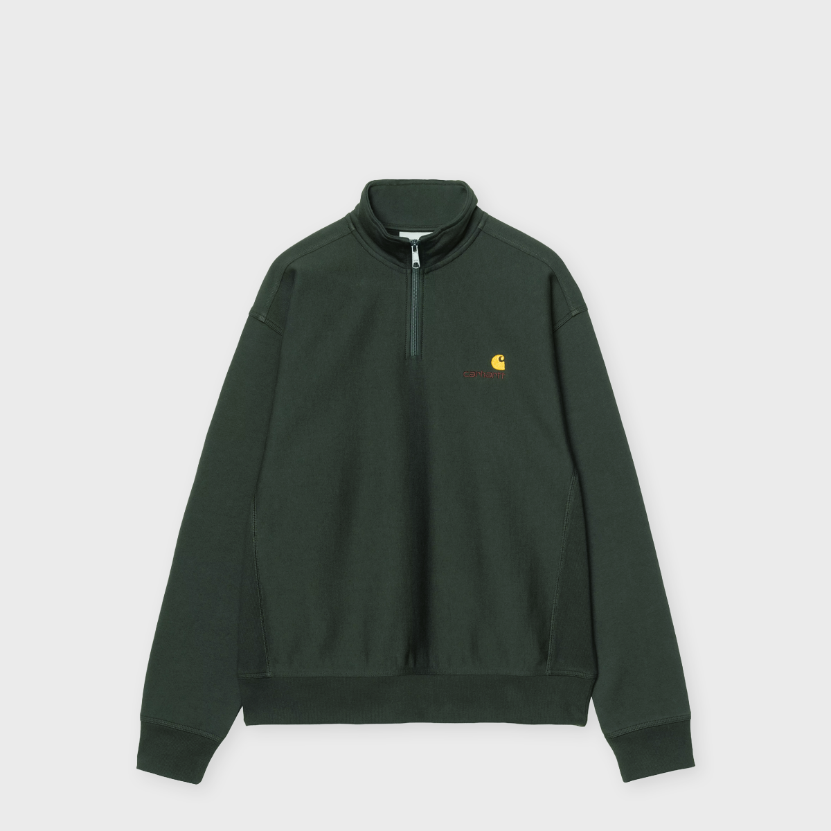 Buy Carhartt WIP Half Zip American Script Sweater in green