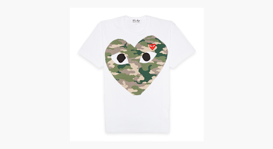 Buy Comme des Garcons Play Camouflage T-Shirt in white | P1T242-1