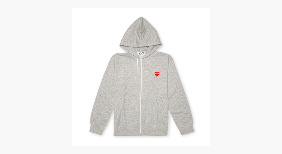 Buy Comme des Garcons Play Play Red Heart Hooded Zip Sweatshirt in