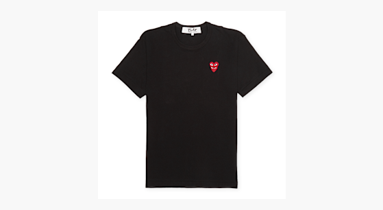 Buy Comme des Garcons Play Double Heart T-Shirt in black | P1T288
