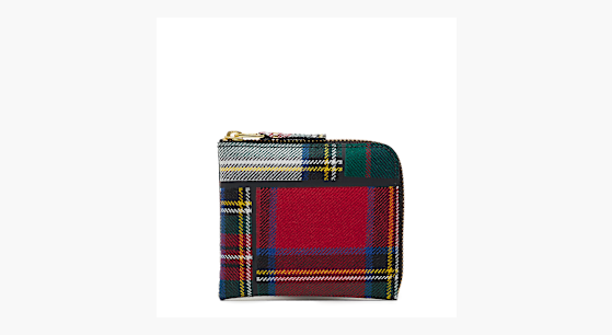 Buy Comme des Garcons Wallet Tartan Patchwork in Red | SA3100TP