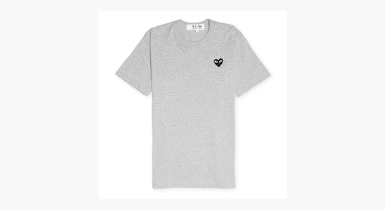 ★Play Comme des Garcons★Black Heart T-Shirt Grey★大人気★ COMME DES GARCONS CDG PLAY BLACK HEART TEE GREY AZ-T076-051