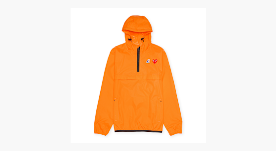 Buy Comme des Garcons Play K-Way Jacket Half Zip in oranje