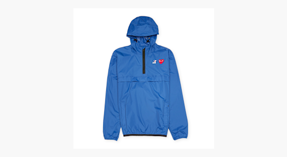 Buy Comme des Garcons Play K-Way Jacket Half Zip in blue | P1J502