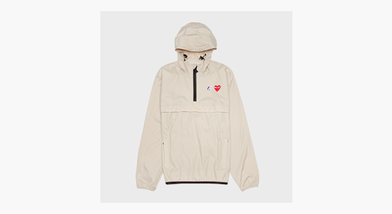 Buy Comme des Garcons Play K-Way Jacket Half Zip in beige | AZ