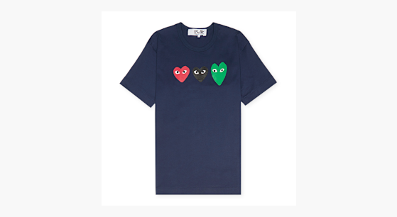 Buy Comme des Garcons Play Play Logo T-Shirt in blue | P1T186-1