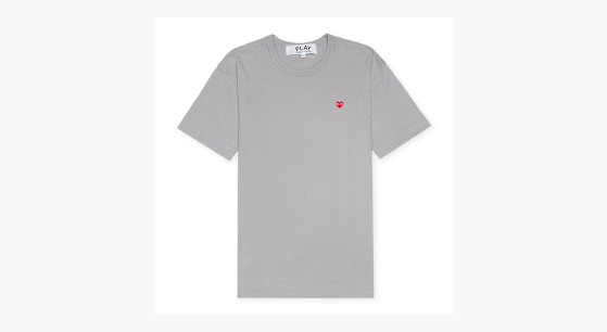 Buy Comme des Garcons Play Mens T-Shirt Short Sleeve gray Mens T