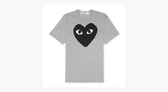 Buy Comme des Garcons Play Mens T-Shirt Short Sleeve Knit in grey
