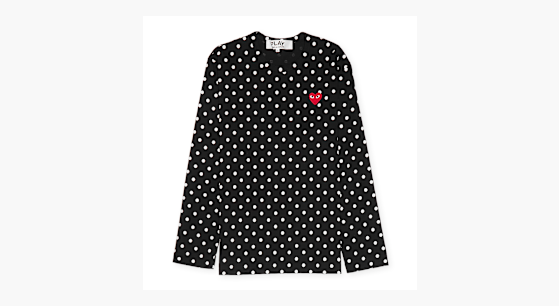 Buy Comme des Garcons Play Black Polka Dot Longsleeve in black