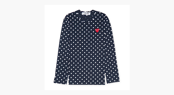 Buy Comme des Garcons Play Blue Polka Dot Longsleeve in blue