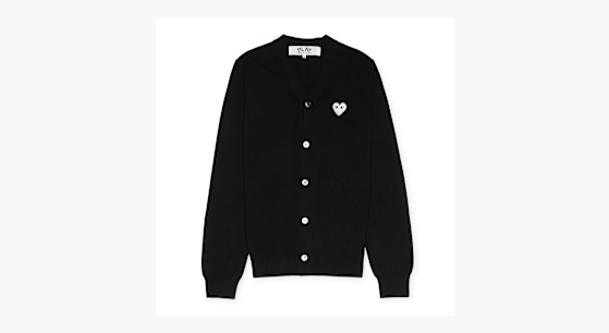 Buy Comme des Garcons Play Mens Knit Cardigan black Knit Cardigan