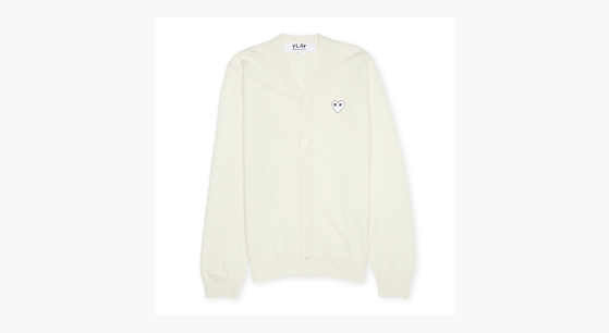 Buy Comme des Garcons Play Knit Cardigan in beige | P1N066-3 | solebox