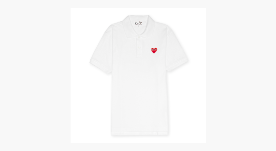 Buy Comme des Garcons Play Play Polo Shirt Red Heart in weiß