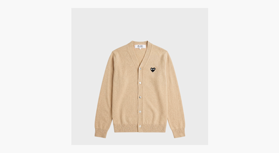 Buy Comme des Garcons Play Play Cardigan Black Heart beige Play