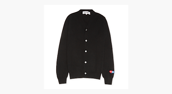Buy Comme des Garcons Play Knit Cardigan in black | P1N088-BLK