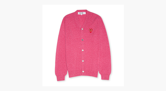 Buy Comme des Garcons Play Mens Knit Cardigan pink Knit Cardigan