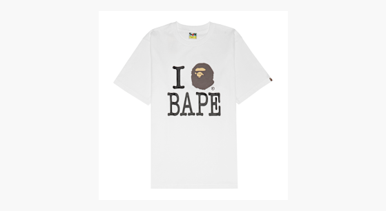 BAPE I Love BAPE Tee White/Black Men's - FW24 - US