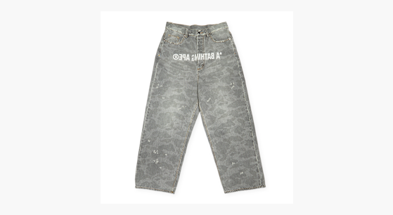 Buy A Bathing Ape 1St Camo Destroyed Loose Fit 12Oz Denim