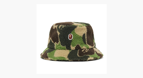 Buy A Bathing Ape Abc Camo Boa Fleece Bucket Hat M in