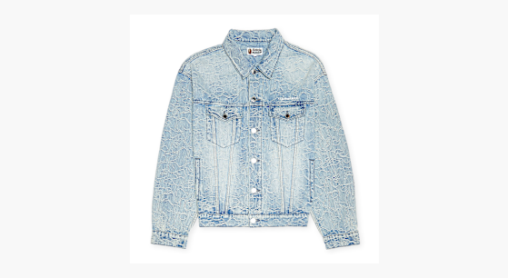 Buy A Bathing Ape Line Camo Jacquard 13Oz Denim Jacket in