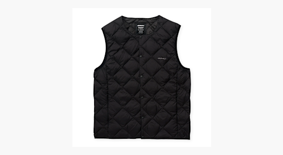 Buy Gramicci Inner Down Vest in zwart | G4FU-J100-TG-BLK at