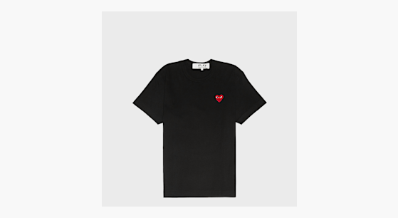 Buy Comme des Garcons Play Small Red Heart T-Shirt Black in zwart