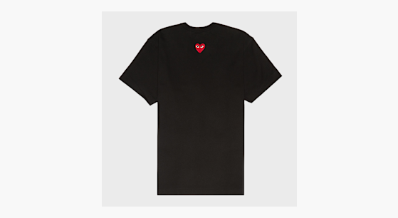 Buy Comme des Garcons Play Small Red Heart Neck T-Shirt Black in