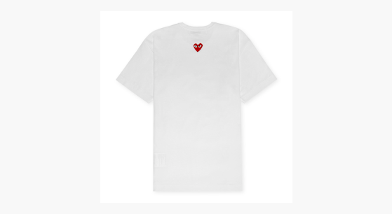 HEARTFORM SS T-SHIRT White×Red Sサイズ COMME des GARCONS PLAY Bottom Heart Eye T-Shirt 'White/Red