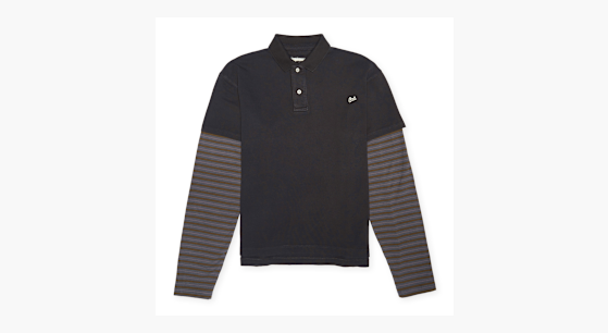 ERL DOUBLE SLEEVE POLO T-SHIRT ポロ　Tシャツ ERL / イーアールエル UNISEX DOUBLE SLEEVE P0LO T-SHIRT KNIT