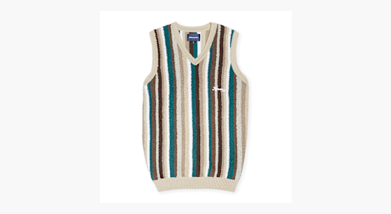 さらに100円引き◆WOOALONG◆Stripe over fit knit vest Bridget Striped Vest In Cotton | Parallel