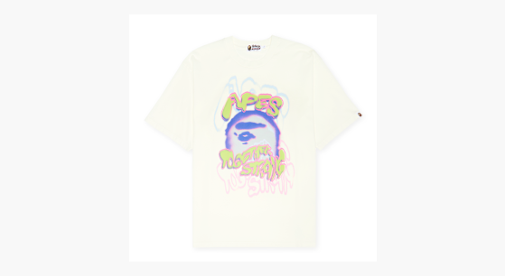 Buy A Bathing Ape Heavy Washed Logo Relaxed Fit Tee ivory in
