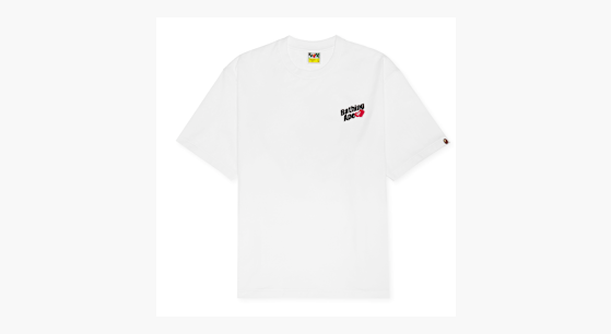 Buy A Bathing Ape Logo Relaxed Fit Tee in white | 001TEL301302MWHT